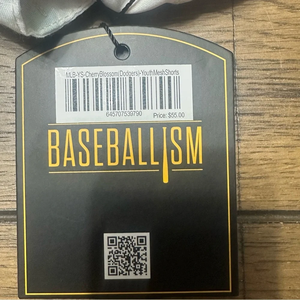 Cherry Blossom Baseball Diamond Lux Satin Youth Size Sm S- LA Dodgers NWT - Picture 4 of 7